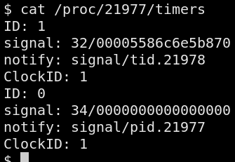 Content of /proc/*/timers